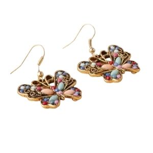 NWT Vintage Butterfly Multicolor Earrings